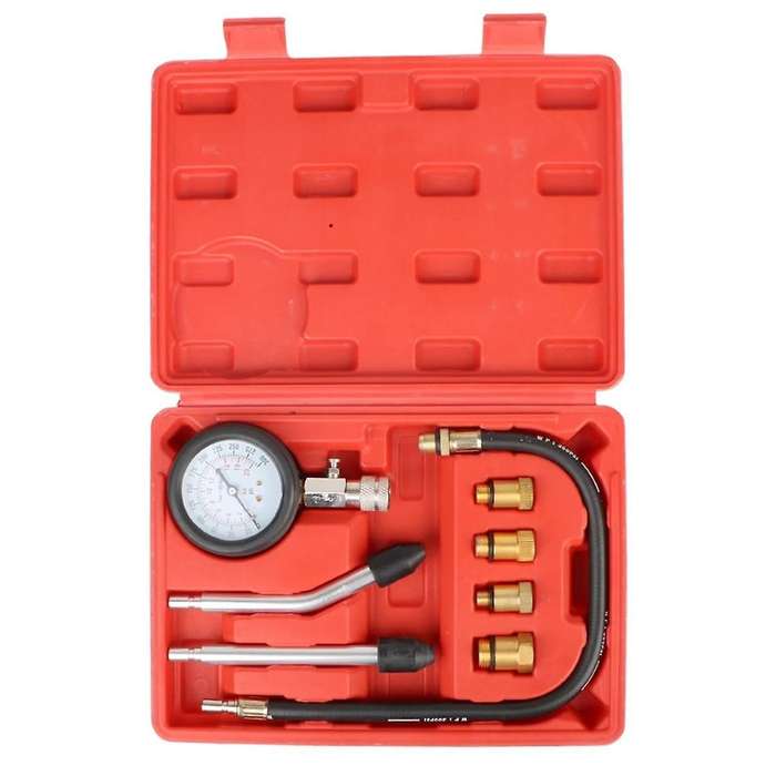 Gasoline Engine Compression Meter with M10 M12 M14 Adapter 0-300 PSI Pressure Gauge Automotive Cylin