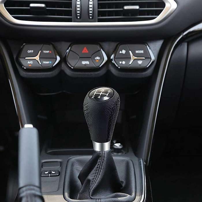 Gear Knob Shift Heads 5 Speed Leather Car Stick Shifter Knobs Universal for Most Manual Vehicles Bla