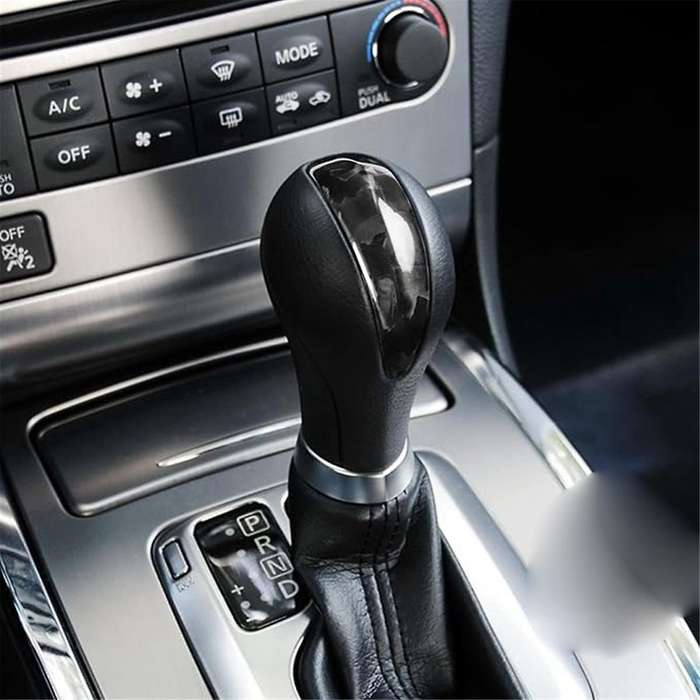 Gear Shift Knob Cover Carbon Fiber for G37 G35 G25 Q40 FX35 FX37 Center Console Shifter Stick Cove