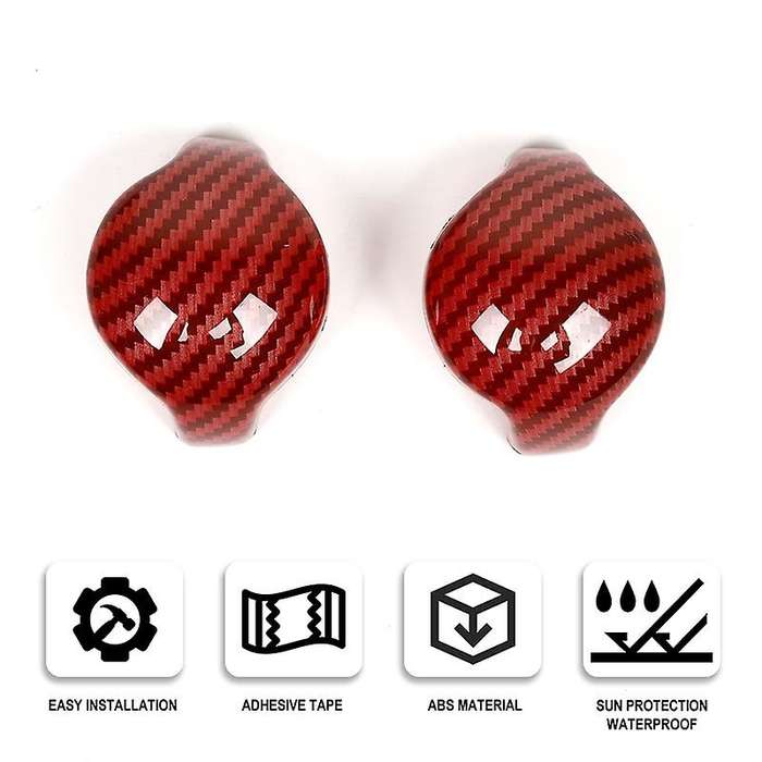 Gear Shift Knob Cover Trim for 2015 2016 20217 2018 2019 2020 Interior Accessories (Red Carbon Fiber