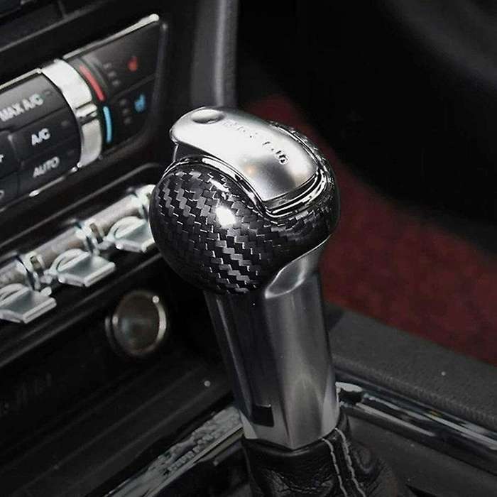 Gear Shift Knob Cover Trim for 2015 2016 20217 2018 2019 2020 Interior Accessories (Carbon Fiber)