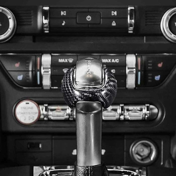 Gear Shift Knob Cover Trim for 2015 2016 20217 2018 2019 2020 Interior Accessories (Carbon Fiber)