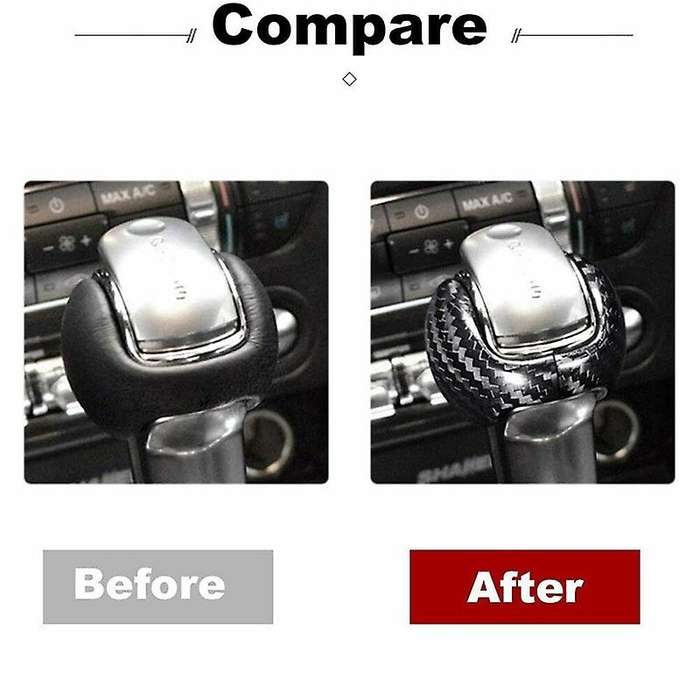Gear Shift Knob Cover Trim for 2015 2016 20217 2018 2019 2020 Interior Accessories (Carbon Fiber)