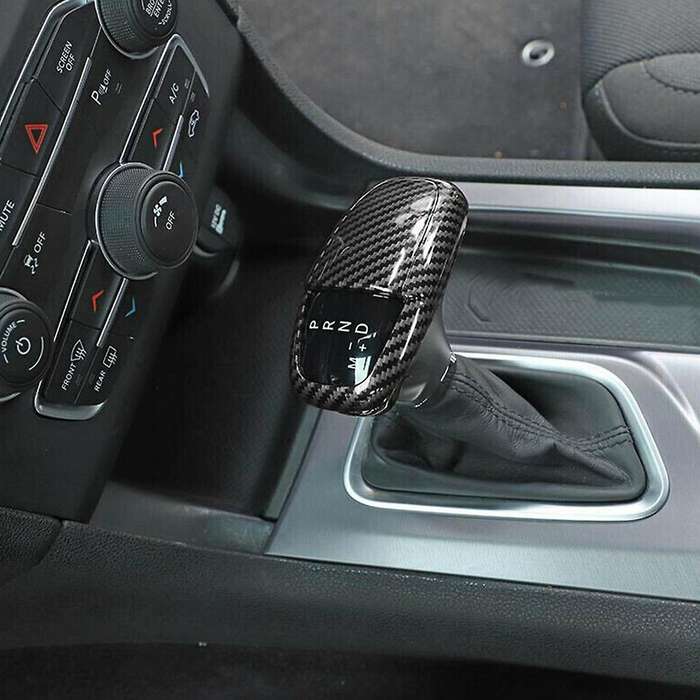 Gear Shift Knob Covers Head Trim ABS for Charger 2015-2020 Durango 2018-2020 (Carbon Fiber)