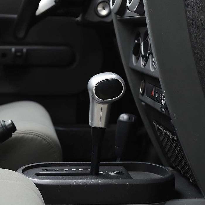 Gear Shift Knob Handle Cover ABS Interior Accessories for 2007-2010 JK JKU Sport X Silver