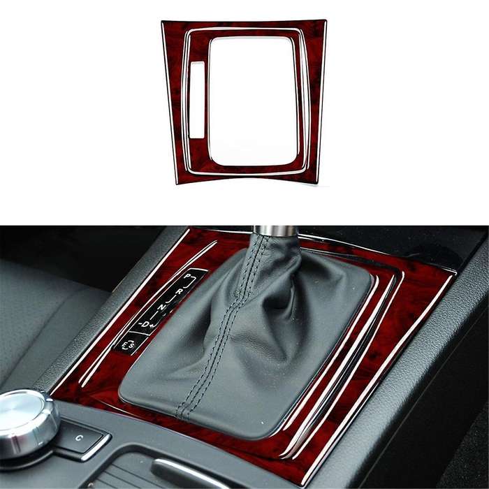 Gear Shift Panel Cover Trim for C Class W204 2007-2013 Red Wood Grain