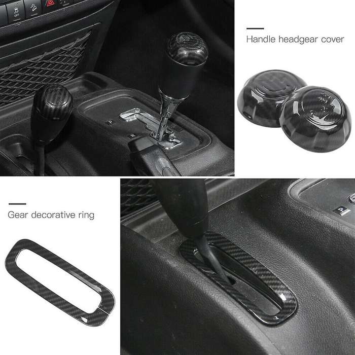 Gear Shift Trim Cover Kit Interior Accessories for Wrangler JK JKU 2011-2017 ABS Carbon Fiber 8PCS