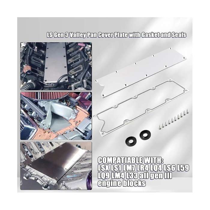Gen 4 Valley Pan Cover Plate with Gasket Bolts Kit for Lsx Ls1 Lm7 Lr4 Lq4 Ls6 L59 Lm33 Lq9 Lm4, 1