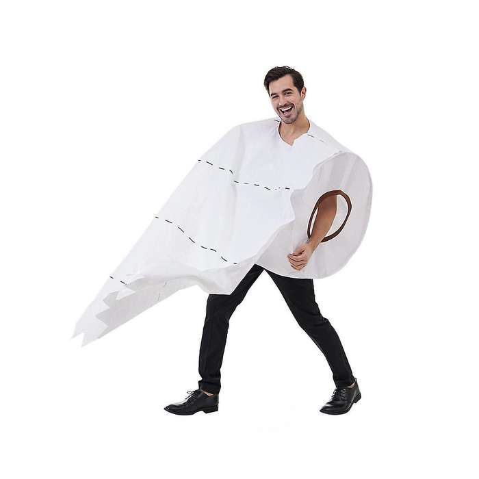 Giant Toilet Paper Roll Adult Costume Hilarious Costume for Men & Women Big Roll Of Toilet Tissue C