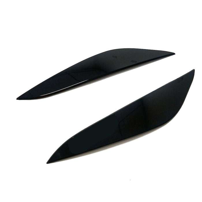 Gloss Black Front Headlight Head Light Lamp Cover Eyelid Eyelids Eyebrow Trim for 2017-2019