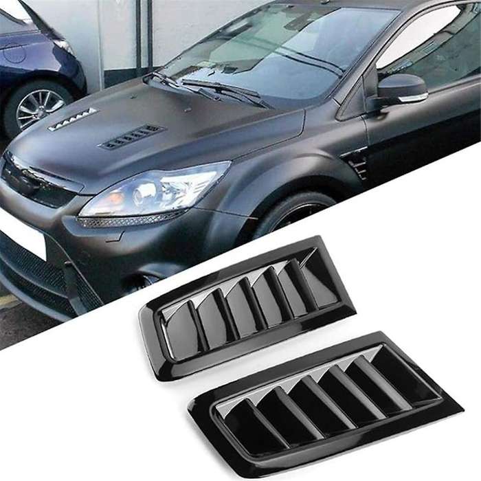 Gloss Black Hood Air Vent Grille for Focus Mk2 Bonnet Air Vent Hood Cover Air Vent Trim Panel