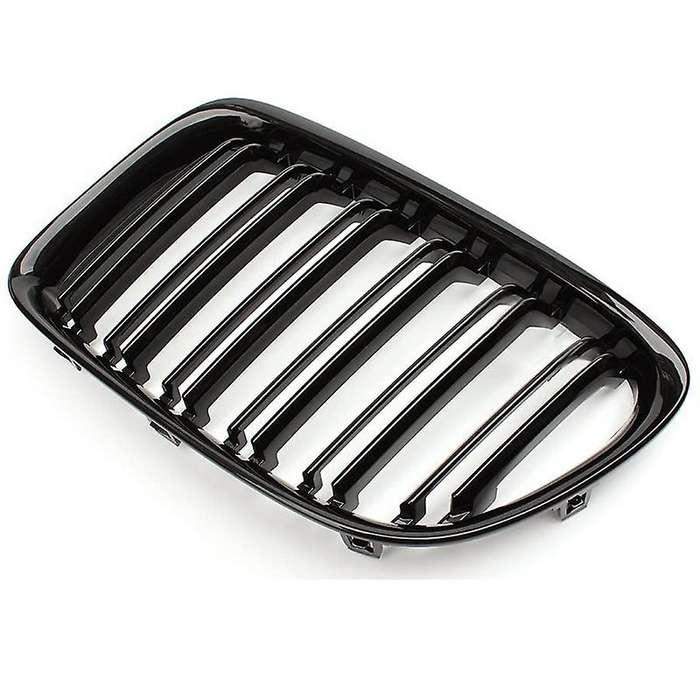 Glossy Black Front Bumper Dual Slat Front Kidney Grill Grille for X1 Series E84 SDrive