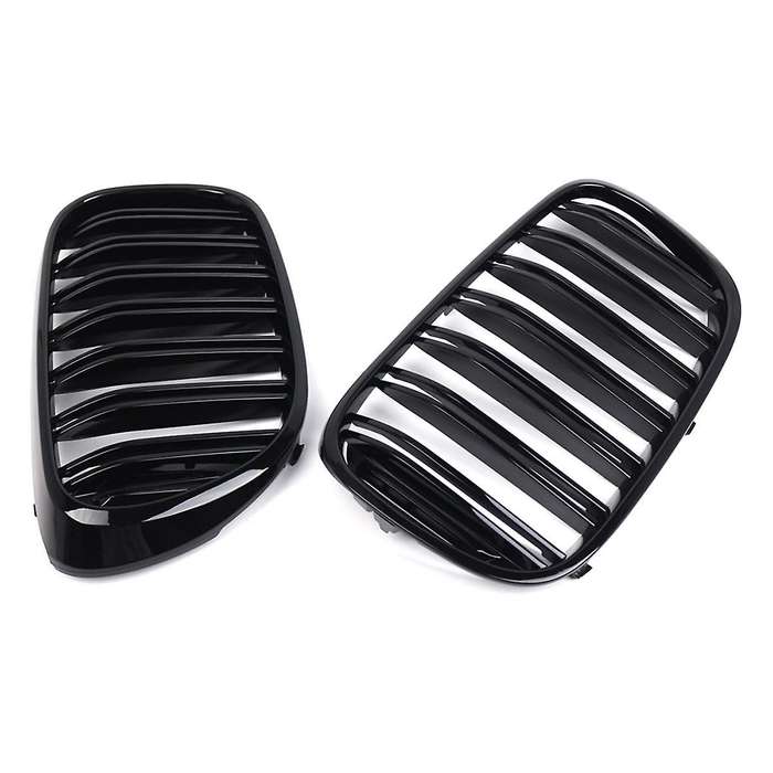 Glossy Black Dual Slats Front Kidney Grille Grill Replacement for 7 Series G11 G12 2016-2018
