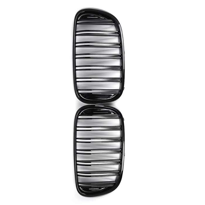 Glossy Black Dual Slats Front Kidney Grille Grill Replacement for 7 Series G11 G12 2016-2018