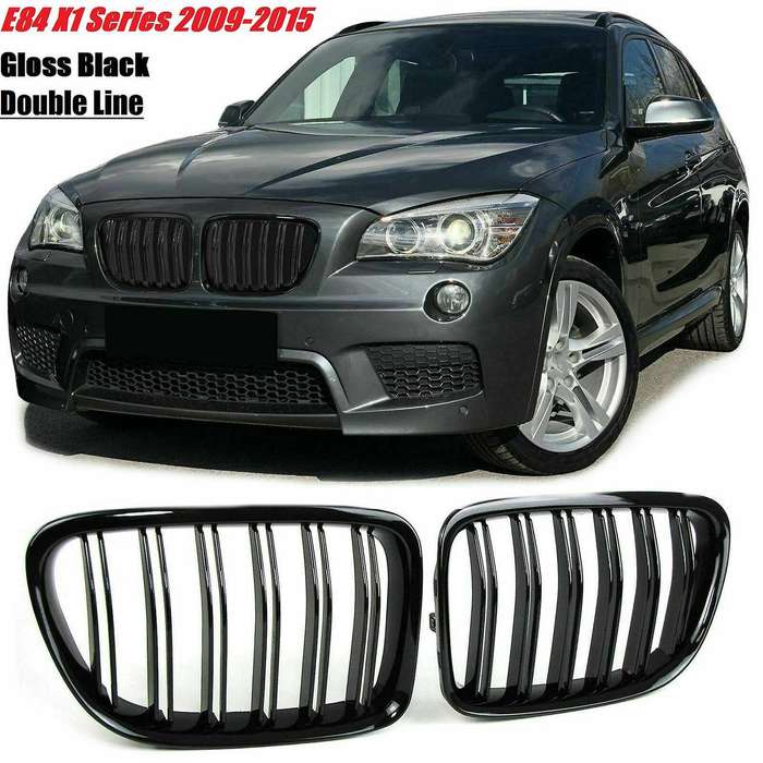 Glossy Black Front Bumper Dual Slat Front Kidney Grill Grille for bmw X1 Series E84 Sdrive Xdrive 2