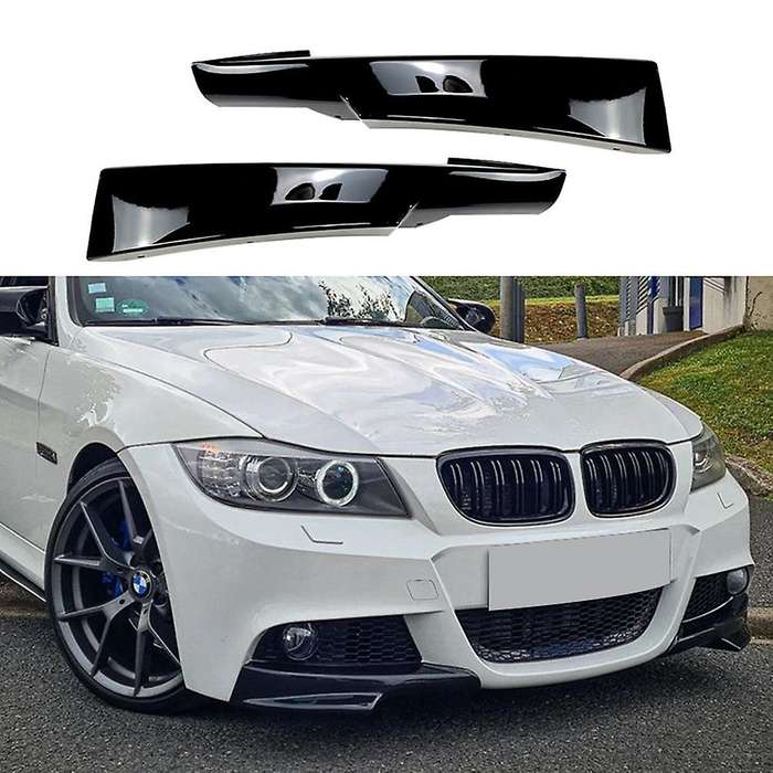 Glossy Black Front Bumper Lip Cover Lower Protector Splitter Spoiler for  E90 320i 330i 09-12