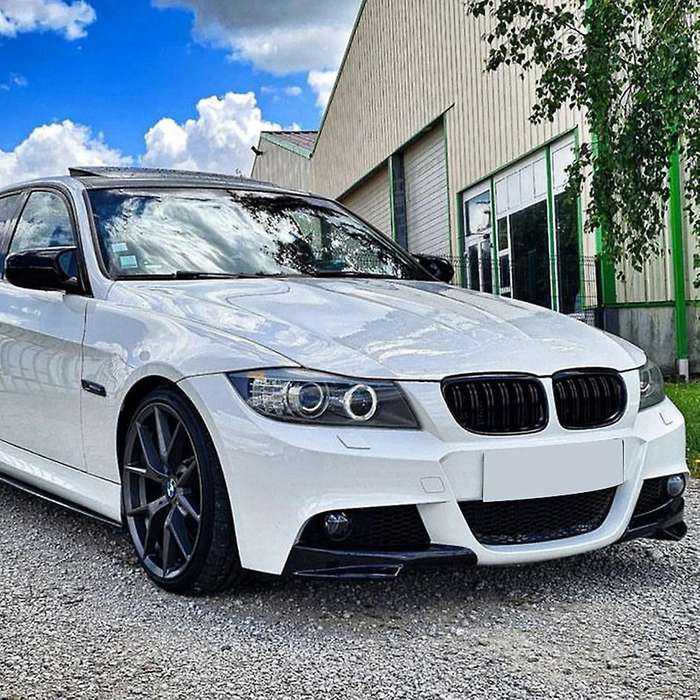Glossy Black Front Bumper Lip Cover Lower Protector Splitter Spoiler for  E90 320i 330i 09-12