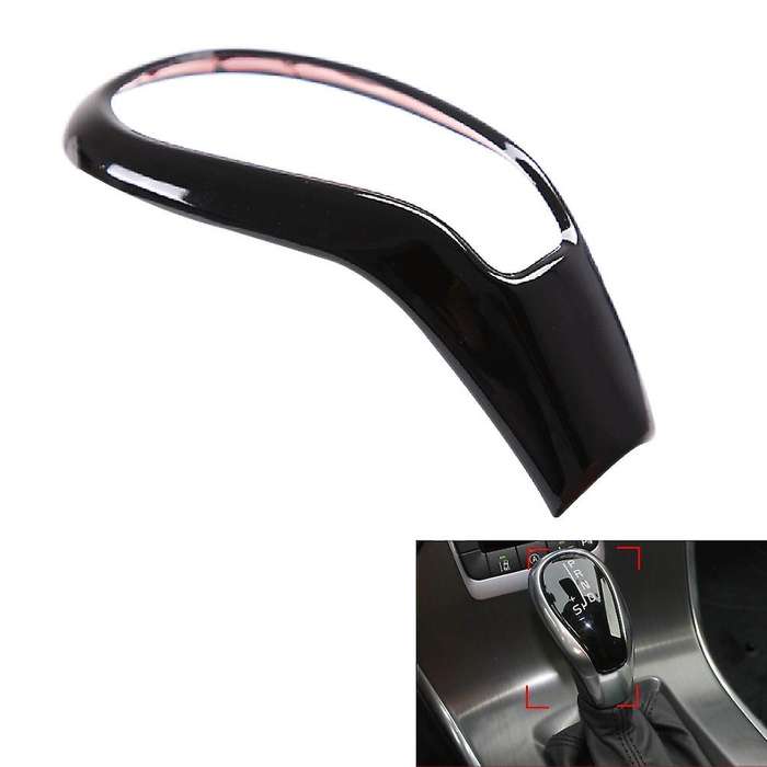 Glossy Black Gear Head Knob Shift Cover Trim Gear Shift Knob Shifter Lever Cover for XC60 V40 V60 S