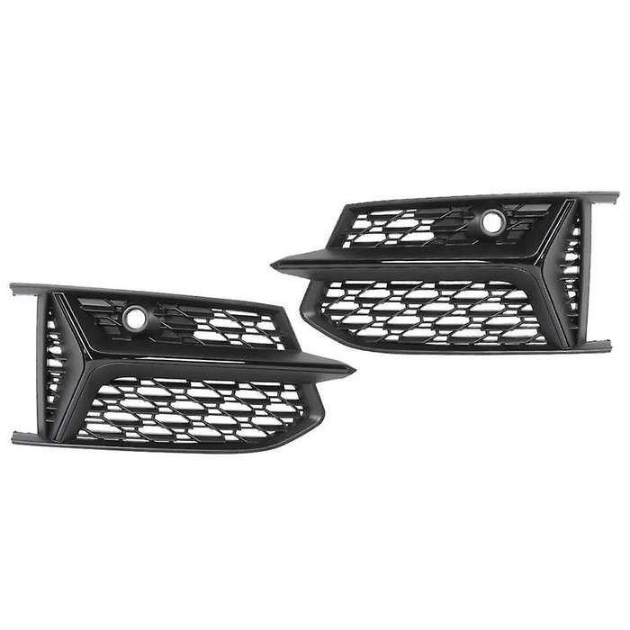 Glossy Black Mesh Rs6 Style Fog Light Grilles Grills for A6 C8 S6 2019 2020