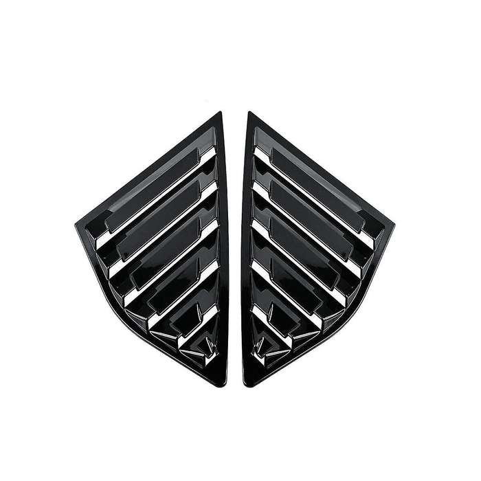 Glossy Black Rear Side Vent Quarter Window Louver Shutter Cover for Focus Mk3 Hatchback 2012-2018