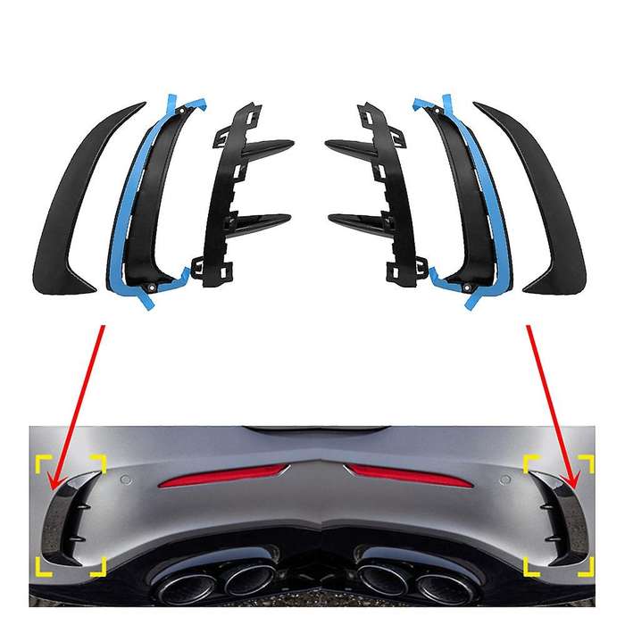 Glossy Black Rear Bumper Spoiler Canard Splitter for A Class W177 Hatchback A180 A200 A250 A35 2019