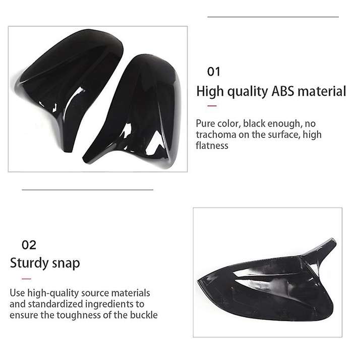 Glossy Black Rearview Mirror Cover Side Wing Mirror Caps Protector for  X5 E70 X6 E71 2008 2009 2010