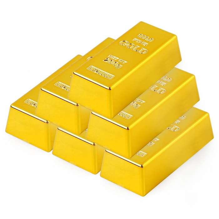 Gold Brick Small Gold Bar Toy Small Simulation Hollow Prop Ornament
