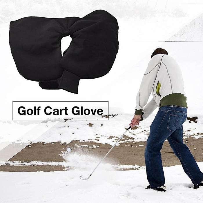 Golf Cart Mittens - Universal Winter Hand Warmer Gloves Golf Cart Accessories Black