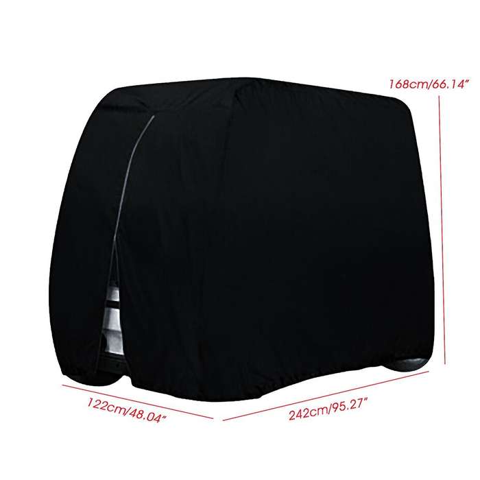 Golf Cart Sightseeing Cart Universal Waterproof Dust Cover for EZ Go Club 242 x 122 x 168cm Black