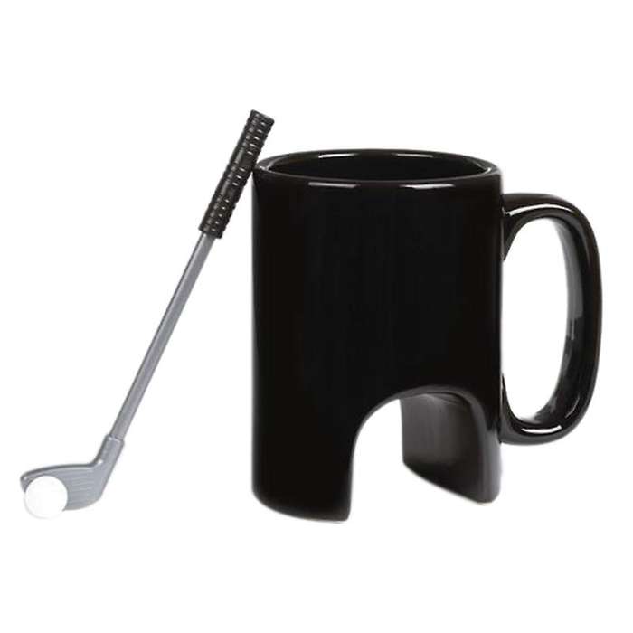 Golf Ceramic Cup Funny Black Coffee Mug Office Casual Ceramic Cup Golf Stick Pen Birthday Gift