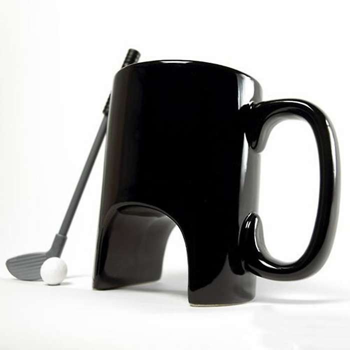 Golf Ceramic Cup Funny Black Coffee Mug Office Casual Ceramic Cup Golf Stick Pen Birthday Gift
