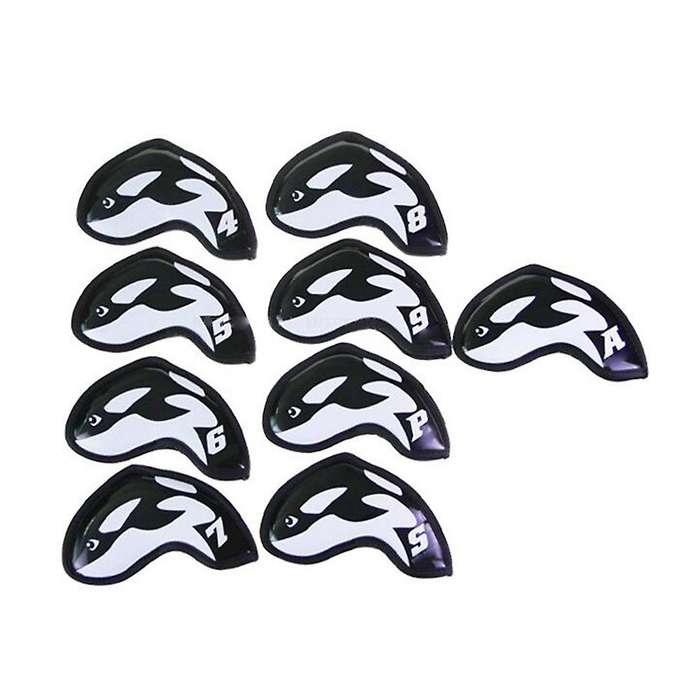 Golf Iron Cover Golf Club Head Cover Iron Protective Cover Whale Club Cap Cover Pu Waterproof 9Pcs/G