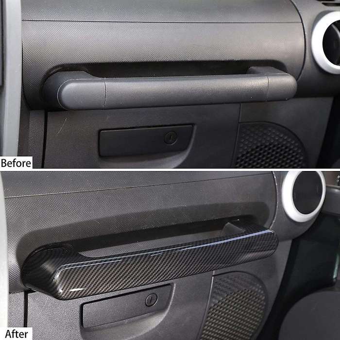 Grab Bar Trim Cover for Wrangler JK 2007-2010, Carbon Fiber Texture