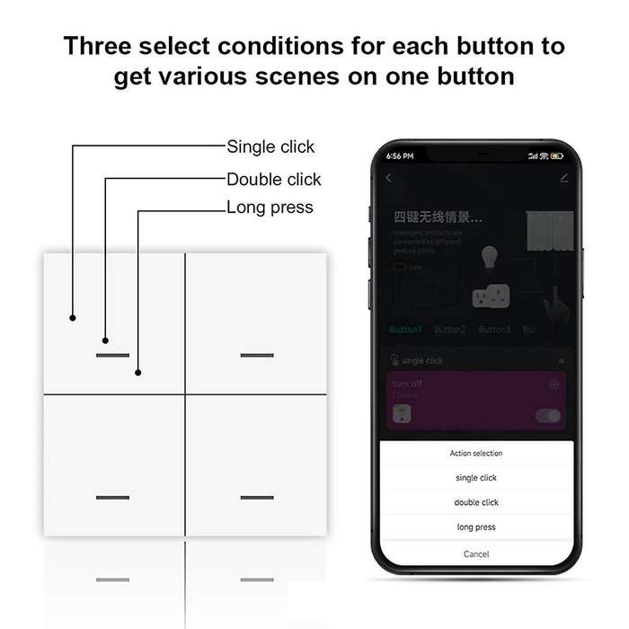 Graffiti Zigbee Scene Switch 4-Button Random Sticker 4-Button Scene Switch Support Home Assistant