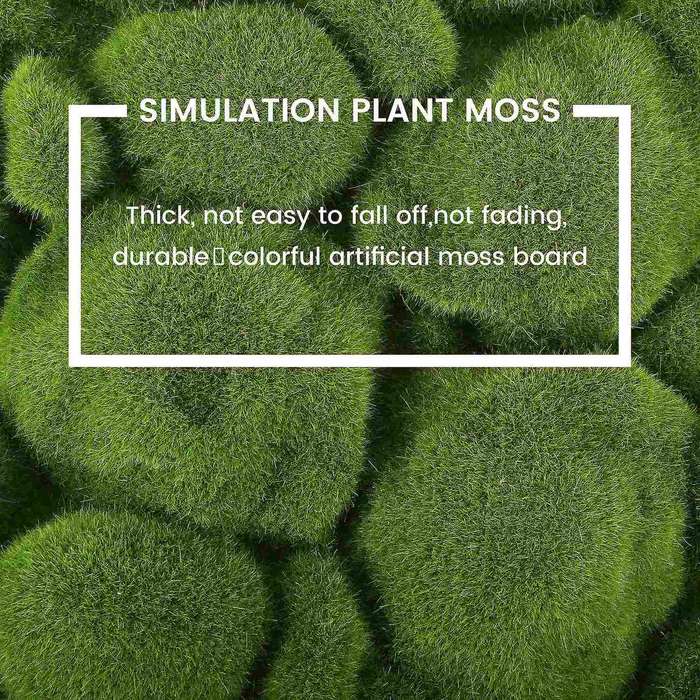 Grass Mat- Stone Shape Indoor Green Artificial Lawns Turf Carpets Sod Moss for Home Hotel Wall Balco