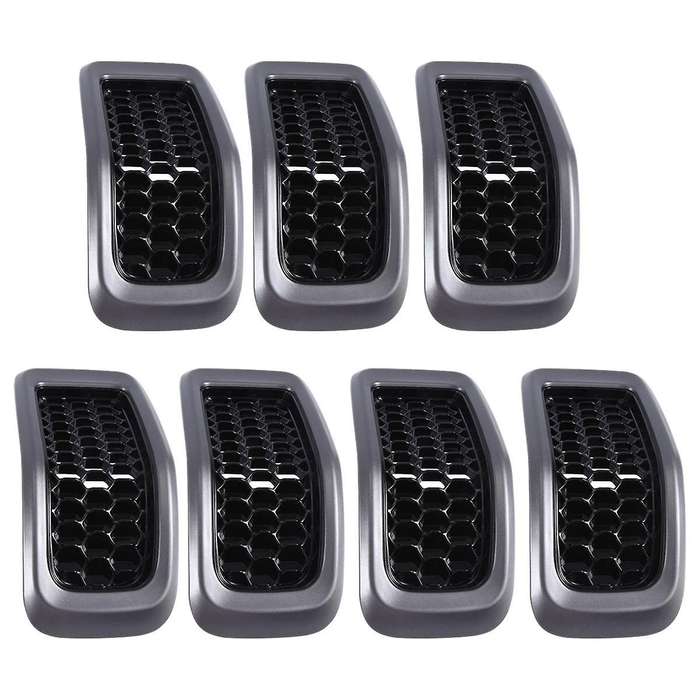 Gray Car Front Insert Mesh Grille Decoration Cover Front Radiator Inlet Grill Trim Cover for 2014-20