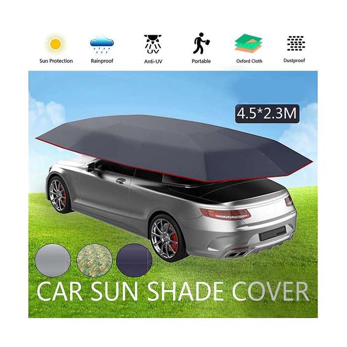 Gray Car Shade Durable Car Windshield Car Umbrella Shade Cover Outdoor Car Vehicle Tent Anti-uv