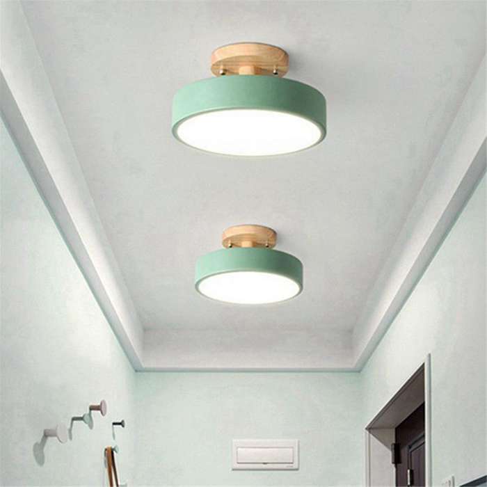Gray Ceiling Lights Modern LED Nordic Wood Lighting Fixture Indoor Luminaire Kitchen Living Bedroom