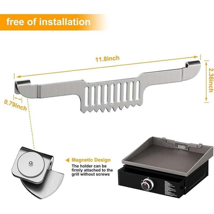 Grease Gate Spatula Holder for Griddle Grease Trap Grill Food Mesh Screen Block Rack Griddle Accesso