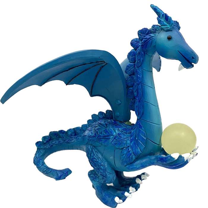 Green Dragon Statue with Luminous Pearl Resin Dragon Outdoor Garden Statue Decoration for Patio Lawn