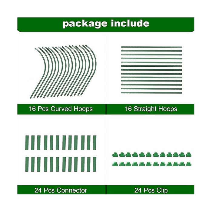 Greenhouse Hoops Grow Tunnel,rust Proof Plastic Coated Steel Support Frame Greenhouse Hoops for Rai