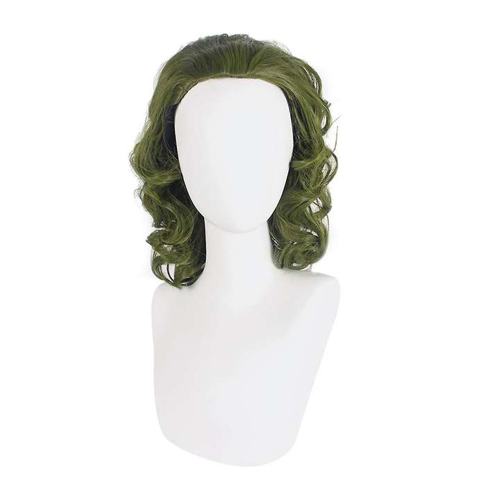 Green Wig for Clown Costume Wig Men Short Wavy Wig Joker Fleck Wig Halloween Party