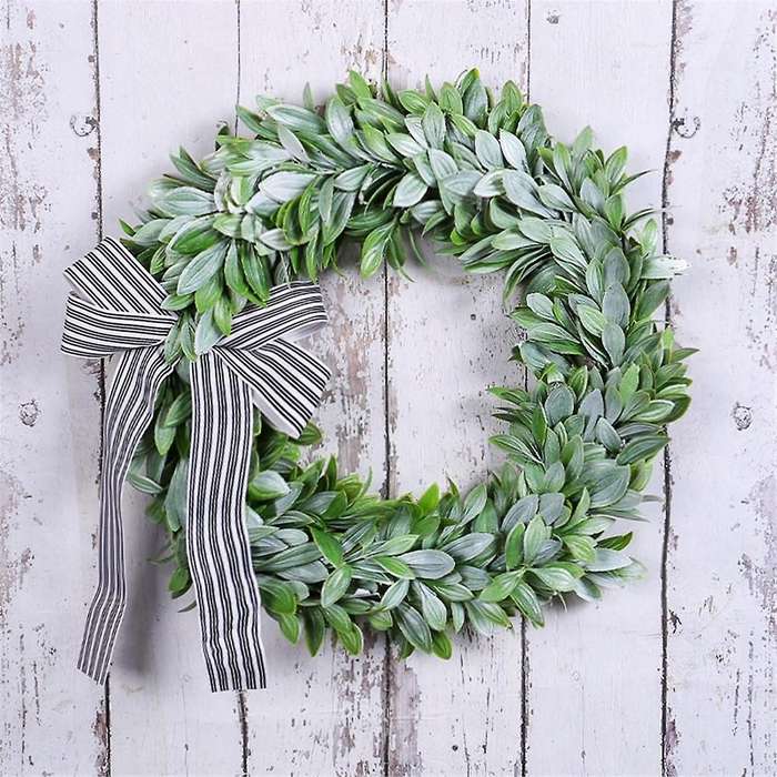 Green Rabbit Ear Wreath,artificial Eucalyptus Leaves Wreath with Bows,spring Easter Greenery Wreath