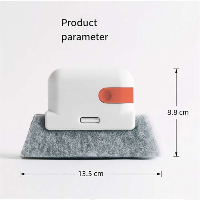 Grey-Window Cleaning Brush Windowsill Groove Deadend Cabinet Crevice Brush with Replace Head Househo