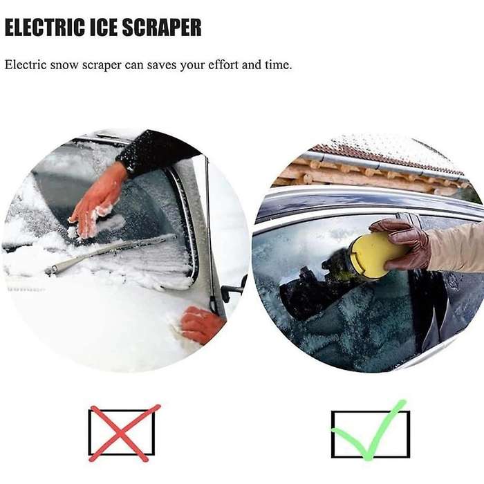 Grey USB Charging Car Ice Scraper Auto Electric Heated Snow Removal Windshield Glass Defrost Cleans