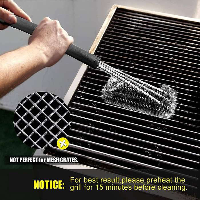 Grill Brush and Scrapers, 2 Pcs Grill Brushes with Towel, Bristle Free 18 Inch Bbq Grill Cleaning B