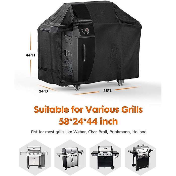 Grill Cover,600D Heavy-Duty 58 Inch Waterproof BBQ Cover for , Nexgrill Gas Grill,Fade&Weather Resis