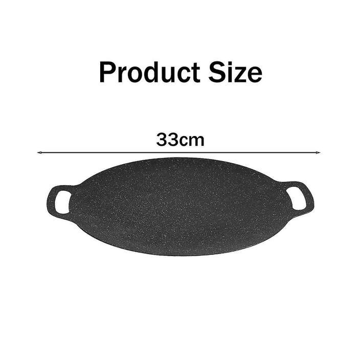 Grilling Pan Non-stick Baking Dishes Pans for Outdoor Camping Kitchen Bakeware Tools Black 33cm