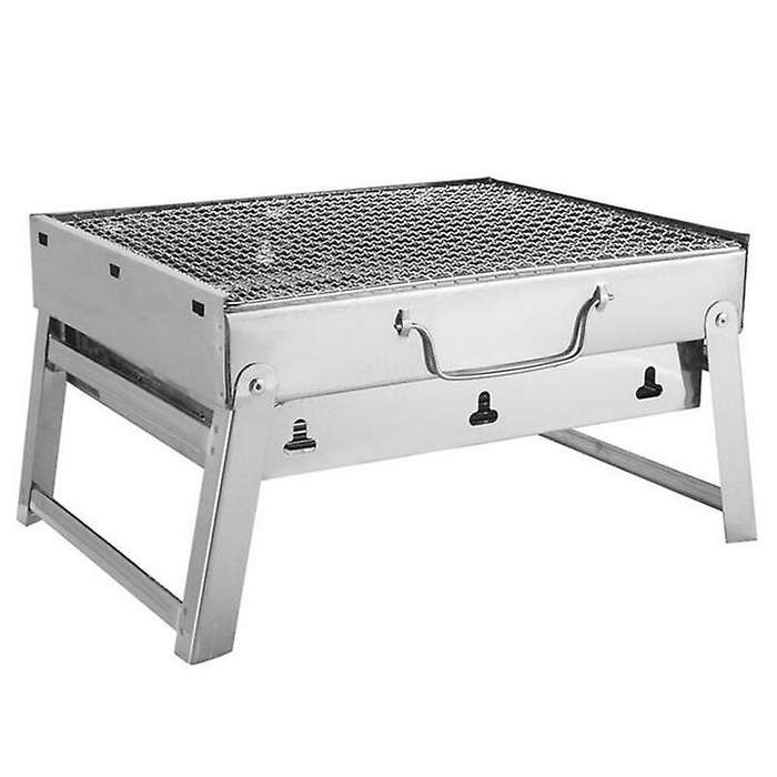 Grills for Barbecue & Silver Outdoor Stainless Steel Hiking Charcoal Camping Grill
