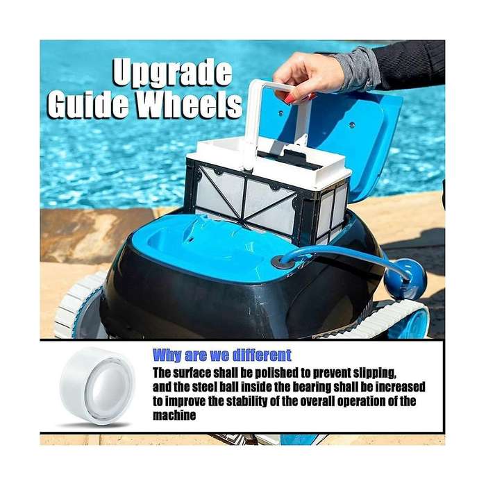 Guide Wheels 4 Pack with 2 Pack Pulley Gears Replacement Part 3884997-r6 for Dolphin,pool Cleaner Ac